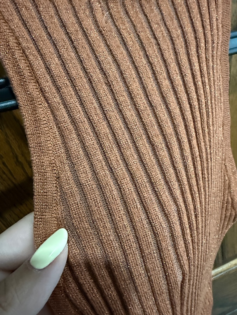 Sandro Ribbed Tank Top in Copper Rust - Picture 7 of 7
